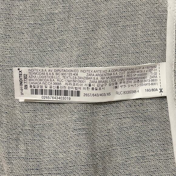 Zara Linen Duster Trench Coat Jacket Button Front Pockets Blue White Women’s S - Picture 15 of 16